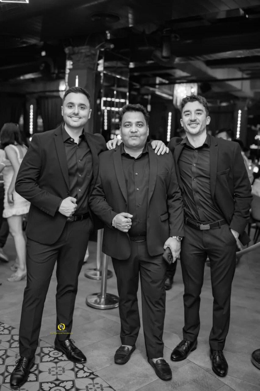 Alok Mishra with Australian partners Chris and Mark